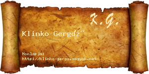 Klinko Gergő névjegykártya