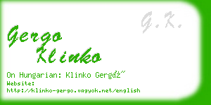 gergo klinko business card
